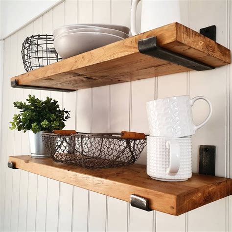 rustic wood shelves with metal brackets|rustic farmhouse industrial wall shelves.